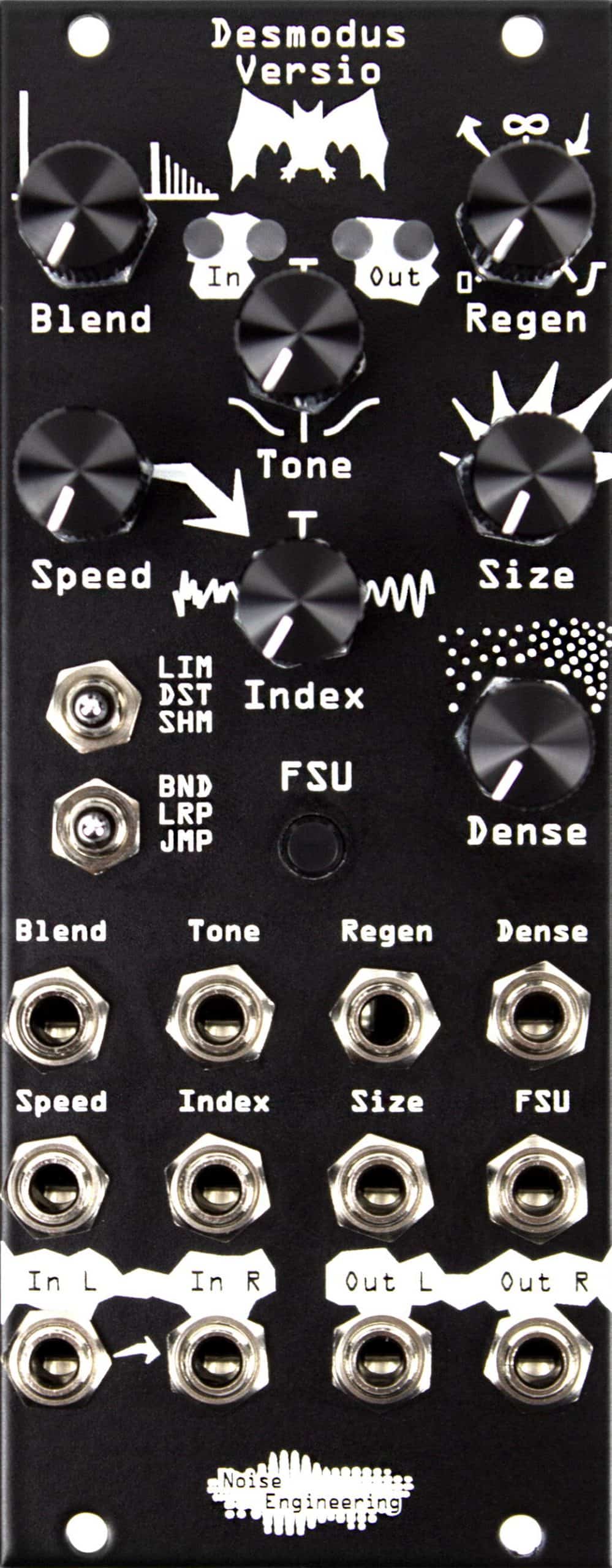 Noise Engineering Desmodus Versio Eurorack Reverb and DSP Module (Black) -  Elevator Sound