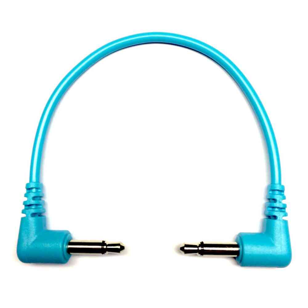 Tendrils Right Angled Eurorack Patch Cable (6 Pack – 10cm – Cyan)