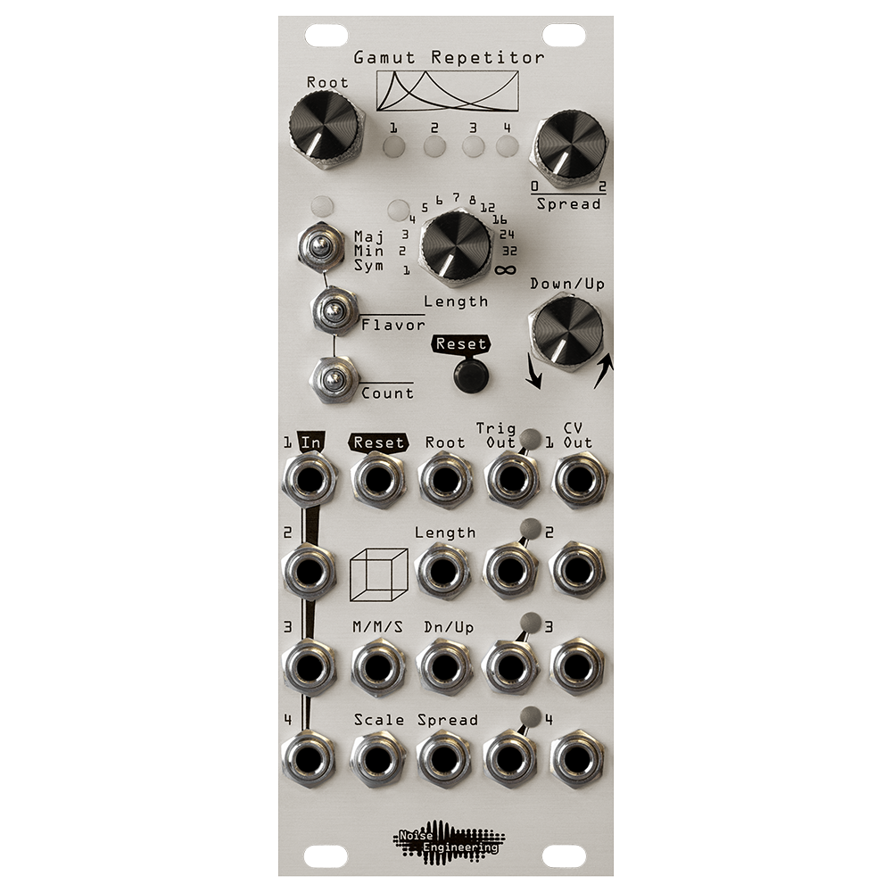 Noise Engineering Gamut Repetitor Eurorack Four Channel Generative Sequencer Module (Silver)