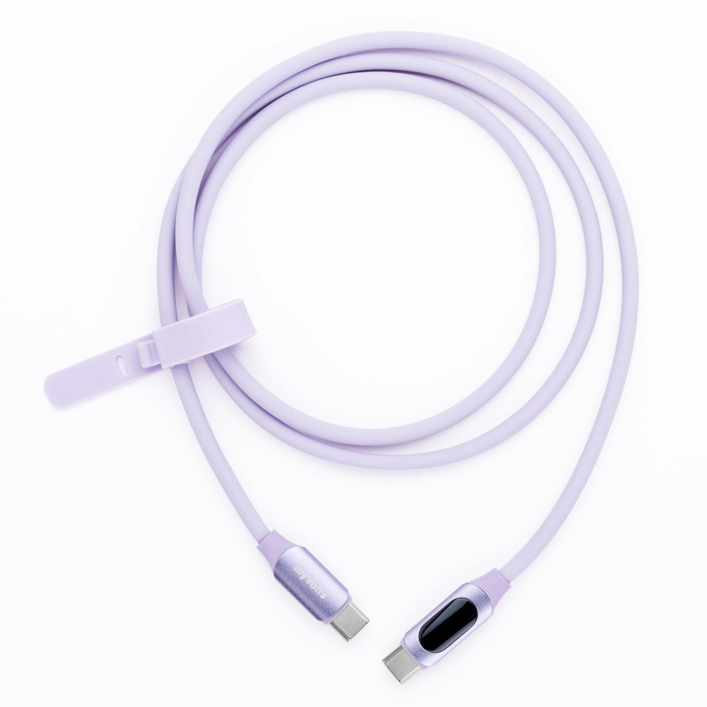 myVolts USB-C PD Cable with Power Meter (Jellybean Purple)